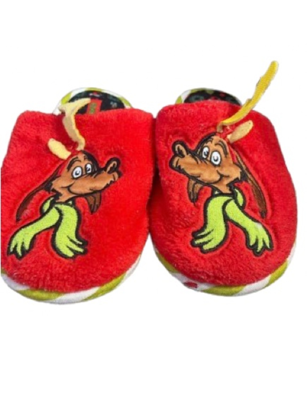 The Grinch Kids Red Slippers With Max the Dog size Youth 13-1
